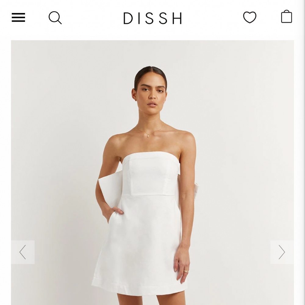 AISLE WHITE LINEN BACK BOW DRESS